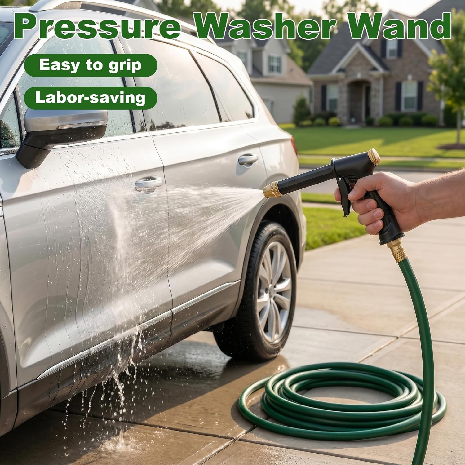 💪BUY 2 GET 1 FREE!!🏆High-Pressure Water Jet Gun💦Ergonomic Grip • Booster Nozzle • Hose Included-Powerful Car Wash🚗 Garden Watering🌻Effortless to Use!